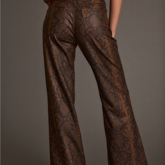 12th TRIBE. Brown Snake Print Wide-Leg Pants - Picture 2 of 2